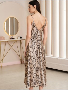 Длинная сорочка из шёлка Mia-Amore ARTEMIDA 4135, Цвет: песочный, Размеры: S, изображение 2