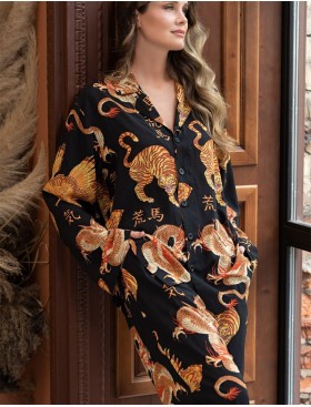 Пижама из тканой вискозы Mia-Amore DRAGON 5086, Цвет: черный, Размеры: 5XL, изображение 2