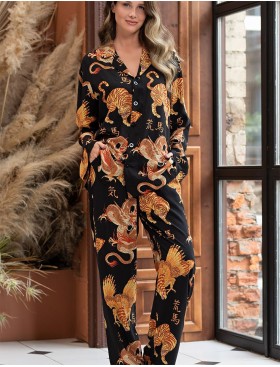 Пижама из тканой вискозы Mia-Amore DRAGON 5086, Цвет: черный, Размеры: 5XL