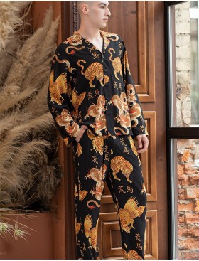 Пижама из тканой вискозы Mia-Amore DRAGON 5086, Цвет: черный, Размеры: 5XL, изображение 5