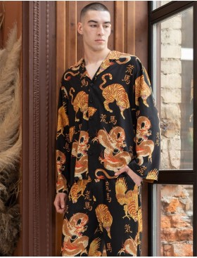 Пижама из тканой вискозы Mia-Amore DRAGON 5086, Цвет: черный, Размеры: 5XL, изображение 7