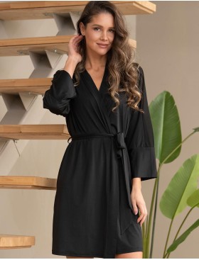 Халат с прозрачными вставками Mia-Amore FIBI 7423, Цвет: черный, Размеры: L/XL