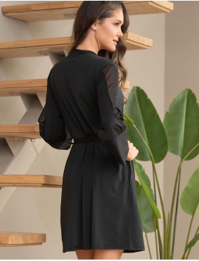 Халат с прозрачными вставками Mia-Amore FIBI 7423, Цвет: черный, Размеры: L/XL, изображение 2