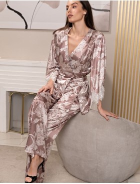 Шёлковый комплект с брюками Mia-Amore NINELLE 4256 латте, Цвет: латте, Размеры: XL, изображение 4