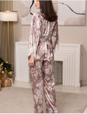 Шёлковый комплект с брюками Mia-Amore NINELLE 4256 латте, Цвет: латте, Размеры: XL, изображение 3