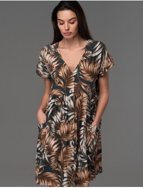 Легкий халат на пуговицах Mia-Amore SAMUI 5390, Цвет: хаки, Размеры: M