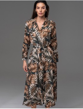 Свободная рубашка-туника Mia-Amore SAMUI 5394, Цвет: хаки, Размеры: 4XL