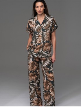 Комплект рубашка и широкие брюки Mia-Amore SAMUI 5396, Цвет: хаки, Размеры: 4XL