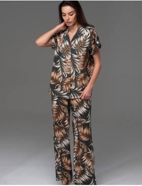 Комплект рубашка и широкие брюки Mia-Amore SAMUI 5396, Цвет: хаки, Размеры: 4XL, изображение 3