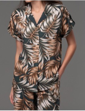 Комплект рубашка и широкие брюки Mia-Amore SAMUI 5396, Цвет: хаки, Размеры: 4XL, изображение 4