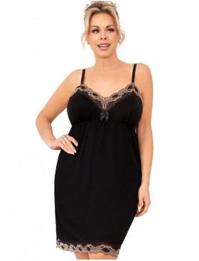 Сорочка на тонких бретелях Donna HANA II PLUS, Цвет: черный, Размеры: 3XL