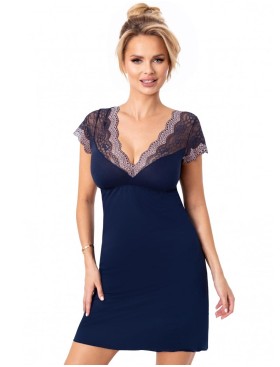 Ночная сорочка из вискозы Donna OLIMPIA, Цвет: темно-синий, Размеры: L