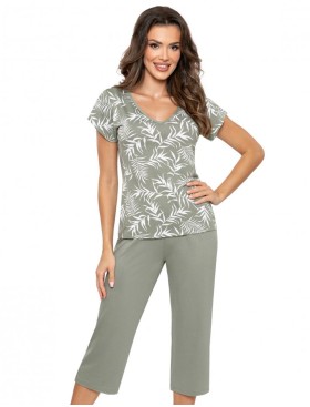 Пижама женская с бриджами Donna PALOMA 3/4, Цвет: оливковый, Размеры: L