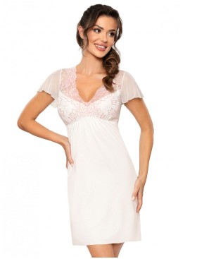 Сорочка с кружевным лифом Donna PERLA, Цвет: экрю, Размеры: L