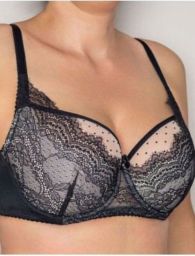 Бюстгальтер полупоролон Fluide DESIRE 6035 черный/пион, Цвет: черный/пион, Размеры: 90C