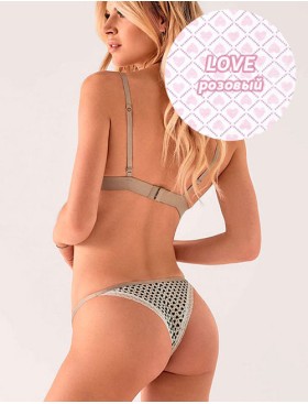 Комплект Infiore COEUR cro2730 триангул+танга love, Цвет: love (розовое сердце), Размеры: 80B, изображение 2