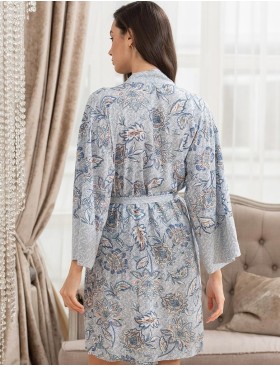 Халат из тканой вискозы Mia-Amore CAITLYN 5093, Цвет: ментол, Размеры: 4XL/5XL, изображение 2
