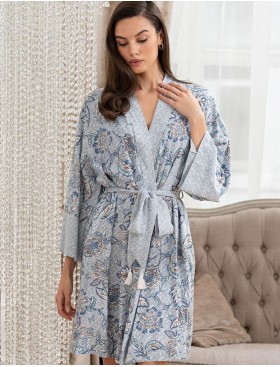 Халат из тканой вискозы Mia-Amore CAITLYN 5093, Цвет: ментол, Размеры: 4XL/5XL, изображение 3