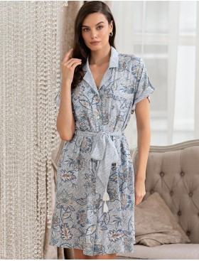 Короткий халат на пуговицах Mia-Amore CAITLYN 5097, Цвет: ментол, Размеры: S