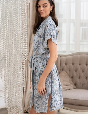 Короткий халат на пуговицах Mia-Amore CAITLYN 5097, Цвет: ментол, Размеры: S, изображение 3