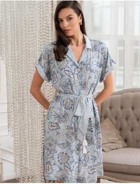 Короткий халат на пуговицах Mia-Amore CAITLYN 5097, Цвет: ментол, Размеры: S, изображение 4