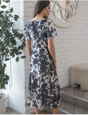 Длинная шёлковая сорочка Mia-Amore GLADIS 4118, Цвет: черно-белый, Размеры: 3XL, изображение 2