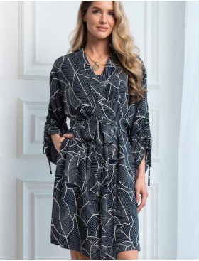 Халат из тканой вискозы Mia-Amore LEANA 5313, Цвет: темно-синий, Размеры: L/XL