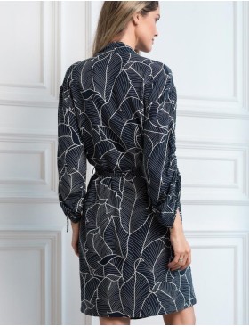 Халат из тканой вискозы Mia-Amore LEANA 5313, Цвет: темно-синий, Размеры: L/XL, изображение 2