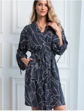 Халат из тканой вискозы Mia-Amore LEANA 5313, Цвет: темно-синий, Размеры: L/XL, изображение 4