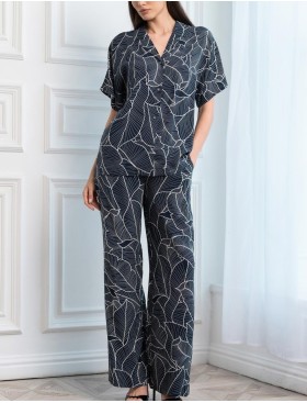 Брючный комплект из вискозы Mia-Amore LEANA 5315, Цвет: темно-синий, Размеры: S, изображение 4