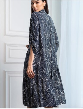 Платье-рубашка из тканой вискозы Mia-Amore LEANA 5319, Цвет: темно-синий, Размеры: M, изображение 3