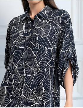 Платье-рубашка из тканой вискозы Mia-Amore LEANA 5319, Цвет: темно-синий, Размеры: M, изображение 5