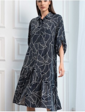 Платье-рубашка из тканой вискозы Mia-Amore LEANA 5319, Цвет: темно-синий, Размеры: M