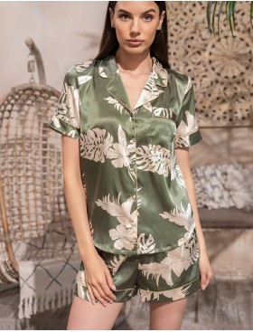 Комплект из натурального шёлка Mia-Amore LORENSA 4244, Цвет: оливковый, Размеры: 3XL