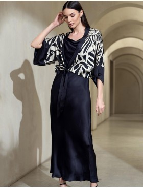 Длинное платье-сорочка с жакетом Mia-Amore MALENA 4143, Цвет: черный, Размеры: M