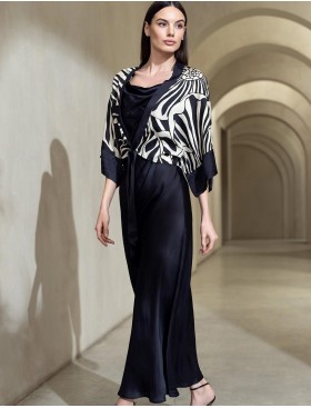 Длинное платье-сорочка с жакетом Mia-Amore MALENA 4143, Цвет: черный, Размеры: M, изображение 4