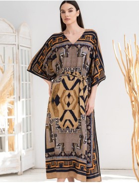 Длинная туника с этно-принтом Mia-Amore MARTINIKA 5281, Цвет: мультицвет, Размеры: L/XL