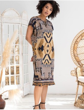 Туника из тканой вискозы Mia-Amore MARTINIKA 5284, Цвет: мультицвет, Размеры: 4XL/5XL, изображение 3