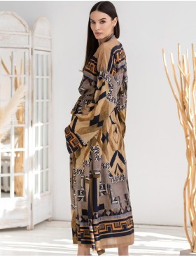 Длинный халат из натуральной вискозы Mia-Amore MARTINIKA 5289, Цвет: мультицвет, Размеры: 2XL/3XL, изображение 2