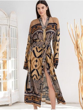 Длинный халат из натуральной вискозы Mia-Amore MARTINIKA 5289, Цвет: мультицвет, Размеры: 2XL/3XL, изображение 3