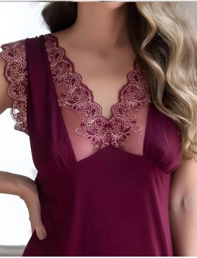 Ночная сорочка с кружевом Mia-Amore NUAR 6245 бордо, Цвет: бордо, Размеры: XL, изображение 3