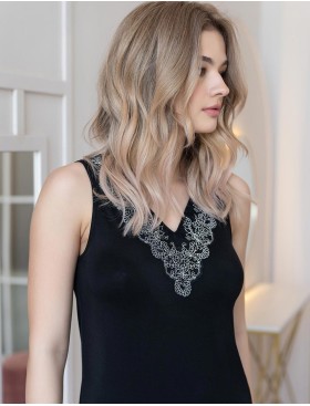 Сорочка на широких бретелях Mia-Amore NUAR 6248 черный, Цвет: черный, Размеры: 3XL, изображение 4