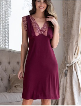 Ночная сорочка с кружевом Mia-Amore NUAR 6245 бордо, Цвет: бордо, Размеры: XL