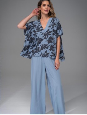 Комплект из тканой вискозы Mia-Amore ODRIE 5356, Цвет: серо-голубой, Размеры: 3XL