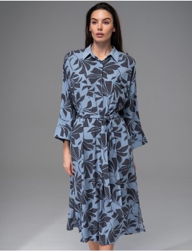 Удлиненная рубашка-халат Mia-Amore ODRIE 5357, Цвет: серо-голубой, Размеры: 4XL/5XL