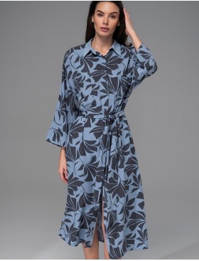 Удлиненная рубашка-халат Mia-Amore ODRIE 5357, Цвет: серо-голубой, Размеры: 4XL/5XL, изображение 3