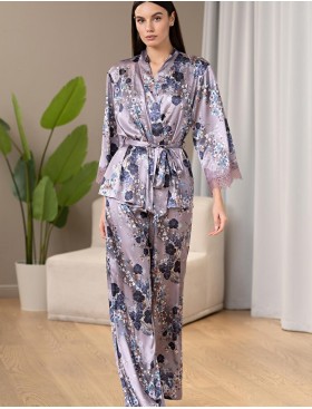 Комплект-тройка из натурального шёлка Mia-Amore PRIMROSE 4065, Цвет: мультицвет, Размеры: 3XL