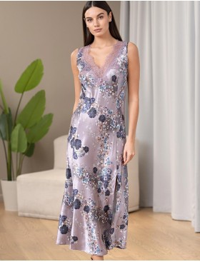 Сорочка длинная шёлковая Mia-Amore PRIMROSE 4068, Цвет: мультицвет, Размеры: 5XL