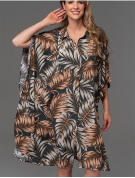 Свободная рубашка-халат Mia-Amore SAMUI 5393, Цвет: хаки, Размеры: L/XL