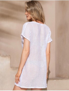 Туника из хлопковой сетки Mia-Amore SEYCHELLES 5380 белый, Цвет: белый, Размеры: 4XL/5XL, изображение 2